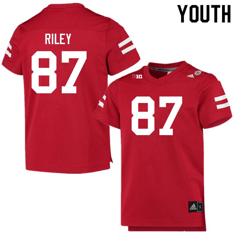 Youth #87 Jordon Riley Nebraska Cornhuskers College Football Jerseys Sale-Scarlet - Click Image to Close